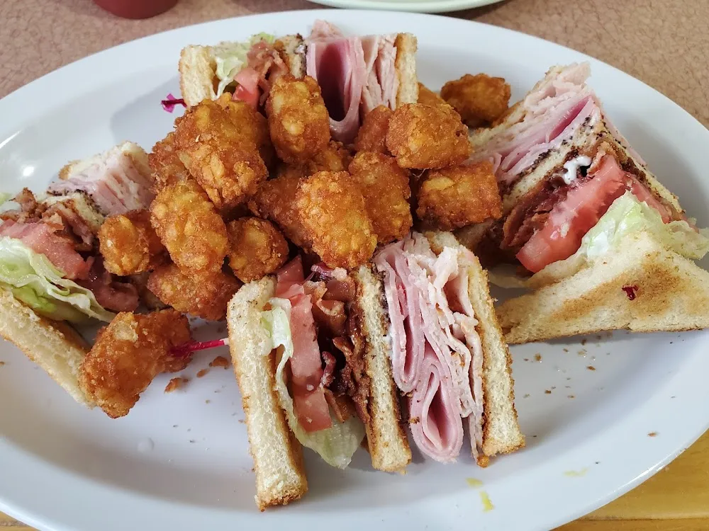 Club Sandwich with Tater Tots